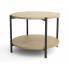 Nowoczesny, okrągły stolik kawowy 65 cm – Styl loft, dwupoziomowy MILANO M14